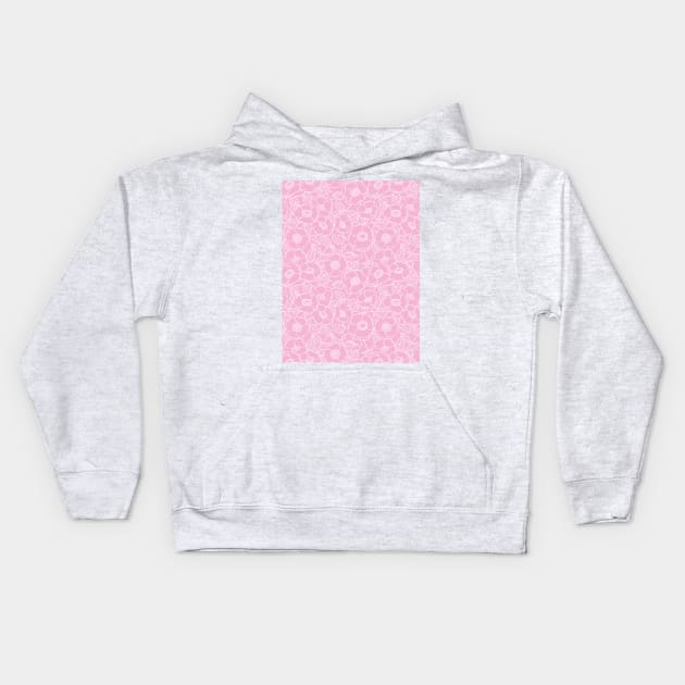 Pink rose pattern Kids Hoodie by katerinamk